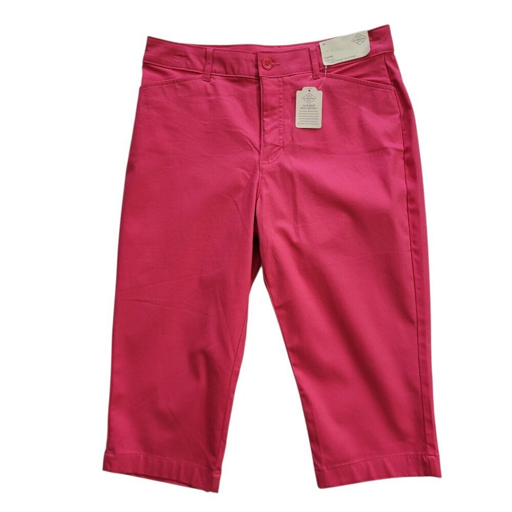 NWT ST JOHN’S BAY PINK CAPRI PANTS SIZE 12